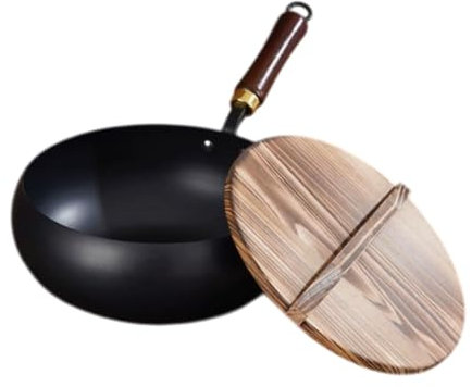 MotiveTech Wok antiadherente sin revestimiento, wok chino de 9.45 pulgadas para el hogar, restaurante, camping