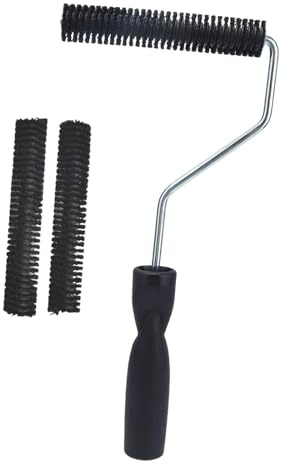 Sharplace Outil de rouleau en fibre de verre, rouleau de stratification en résine de fibre de verre, outil de pagaie à bulles portable polyvalent pour projets, Tête 28mmx150mm