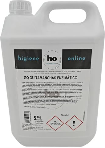 HO Higiene Online | Quitamanchas Enzimático Profesional Garrafa 5l | Elimina Manchas Difíciles de Ropa y Tejidos | Sin Lejía, Seguro para Colores | Fórmula Enzimática Avanzada y Eficaz (1)