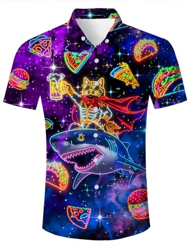 TUONROAD Hawaiian Shirt for Men Funny Cat 3D Printed Beach Shirt Short Sleeve Shit Shirt Mens Button Down Summer Casual Shirts M-XXL…