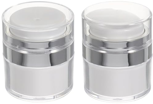 VILLFUL 2 pièces Lot de Flacons à Pompe Airless Rechargeables pour Crème Visage Distributeurs Miniatures Portables pour Lotions Cosmétiques et Soins Voyage