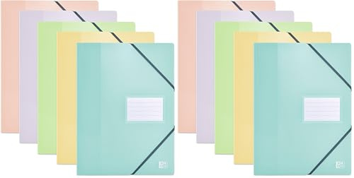 OXFORD Porte Vue avec Elastique School Life A4 160 vues / 80 Pochettes Couverture Polypro Pastels Couleur Aléatoire (Lot de 2)