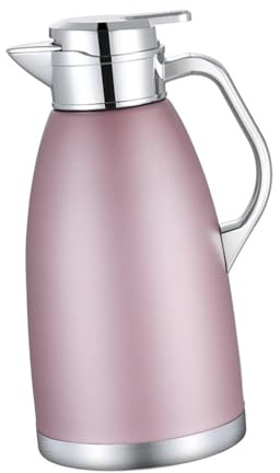 VUIUYOIES Sophisticated Teapot Kettle Hot Cold Water Pitcher 3L Elegant Suits Any Beverage Experience Thermal Pot Jar Stainless Steel Thermal Insulated Carafes Kettle, Pink, 14x29.5cm