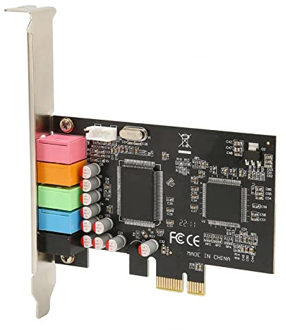 EIMSOAH Interne Soundkarte 5.1 Mehrkanal-Surround-Wiedergabeaufnahme für PC-Gaming, 24-Bit-48-kHz-Soundkarte PCI-Express-Anschluss für Profi-Gamer