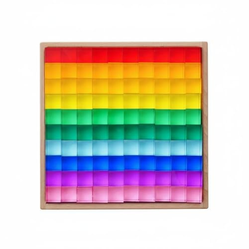 HGZLQKD Acrylic Building Blocks Transparent Stacking Cubes Construction Toy Sensory Learning Material Color Experimentation Suitable for Classroom Children Home