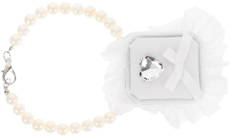 Kisangel Hund Hochzeit Ringbox aus Polyester mit Romantischem Design Schmuckkästchen für Hochzeit und Proposal Einzigartiger Ringträgerhalter für Haustiere und Hunde
