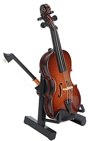 Zerodis Jouet d'instrument de Musique Miniature avec étui pour Cadeaux, Décorations et Accessoires de Poupées, Mini Modèle de Violon Exquis