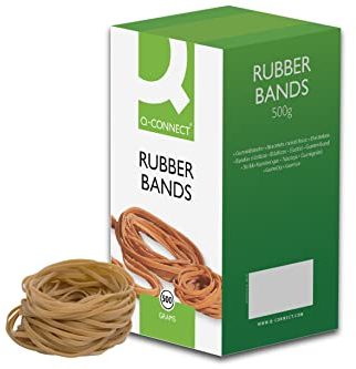 Q-Connect Rubber Bands No.30 50.8 x 3.2mm 500g KF10535,yellow|green|brown|grey