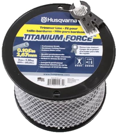 Husqvarna String Trimmer line .105-Inch 690ft Spool Titanium Force High Efficiency Long Life Faster Acceleration