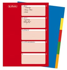 herlitz KunststoffRegister, blanko, A4, farbig, 10teilig