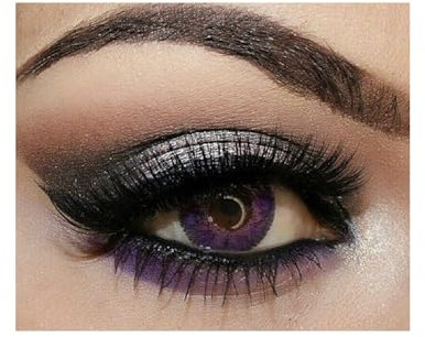 FreshTone - Lentes de contacto de color violeta 3 tonos Avizor solución multifunción para lentes de 10 ml, kit de almacenamiento de color aleatorio, caja de pinza y aplicador