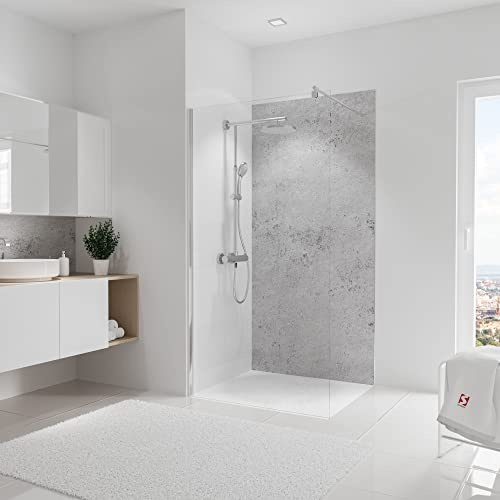 Schulte DecoDesign Dekor Stein grau hell, 210 x 100 cm, 3 mm Aluminium-Verbundplatte, Wandverkleidung als fugenfreier Fliesenersatz, EP1901021 602