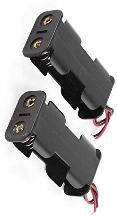Aexit 2pc Support Batterie Plastique Noir Connexion 2xpiles AA Piles 231Q363