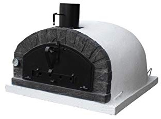 Traditioneller Flammkuchenofen Brazza 100, holzbefeuerter Pizzaofen inklusive Kaminrohr und Regenhut, 100 cm, ohne Gestell