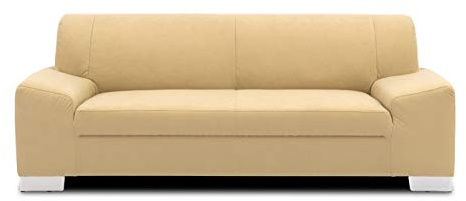 DOMO. collection Sofa Alisson, 3er Couch, 3 Sitzer, 3er Garnitur, Polstergarnitur 199 x 83 x 75 cm (BxTxH), in beige | 3 Sitzer mit Wellenfederung, Chromfüßen und zeitlosem Komfort, 203 x 83 x 75 cm (BxTxH)