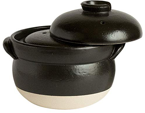 Japanese Donabe Rice Cooker, 3 Go, with Inner Lid, 1900ml, Made in Mie, Japan