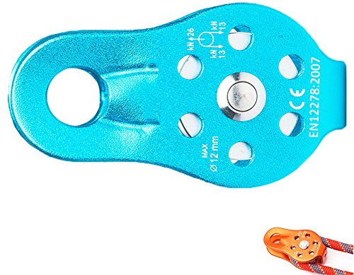 NANANA 26KN Single Flaschenzug Seilrolle Turn Pulley Umlenkrolle Klettern Bergsteigen Abseilen, Kletter Schnappen Seil im Freienbergzahnrad Rope Grab, 81x44mm,#4