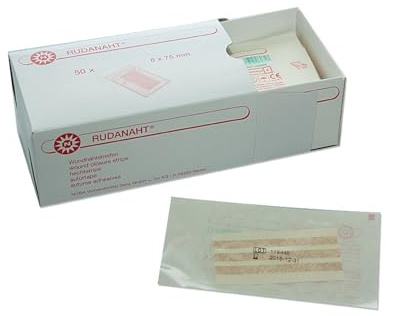 RUDANAHT Wundnahtstreifen steril hautfarben Packung à 50 Steril-Sets, Ausführung:Steril-Set à 10 Streifen. 6 mm x 100 mm