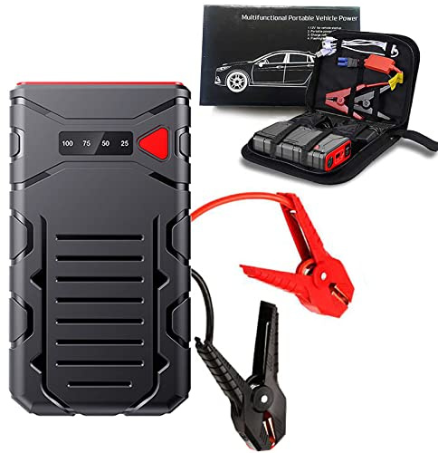 7HAHA3 Booster de Batterie de Démarreur de Saut de Voiture Multifonction 30000mAh pour Véhicules Camions et SUV avec Pinces Intelligentes Charge Rapide USB et Lumière LED