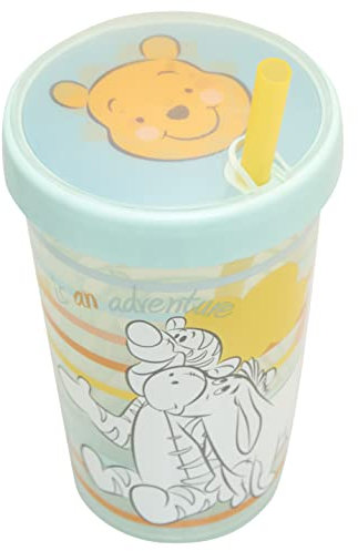 Disney - Winnie the Pooh Lenticular Straw Tumbler – Reusable Straw – BPA-Free, Spill-Resistant Lid for Kids