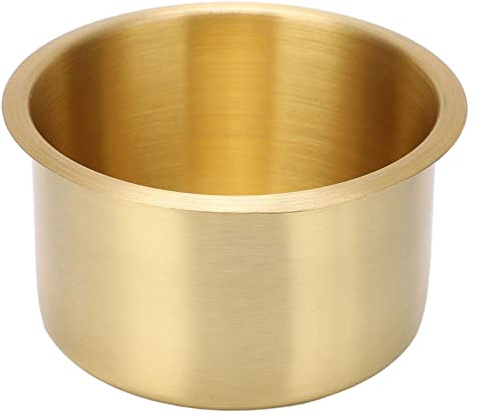 KIMISS Boat Cup Holder Marine Brass Drinks Cup Stand Drink Bottle Holder Stainless Steel Water Cup Holder for Boat Yacht RV Tables 9 x 5.5 cm