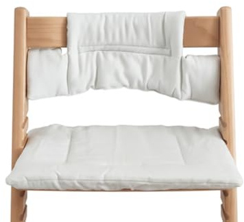 Shabany® Hochstuhl Sitzkissen 100% Bio Baumwolle | Classic Kissen Sitzbezug | Hochstuhlauflage | 2-teilig passend für Stokke Tripp Trapp Kinderhochstuhl |maschinenwaschbar | einfache Befestigung