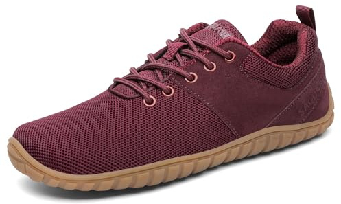 SAGUARO Barfotaskor herr dam breda tåskor barfota minimalistiska sneakers med Zero-Drop sula storlek 36–48, röd, 41 EU