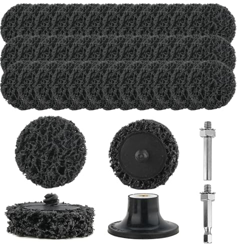 Farbabisolierscheibe, 5,1 cm, 50 Stück, Farbabbeizscheibe mit 1 Schnellwechselscheibe und 2 Stück 1/4 Schaft, Luftschleifer, schnelle Reinigung und Entfernung von Farbbeschichtungen, Rost,