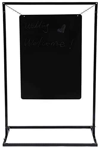 Metall Infoständer, Hochzeit Willkommen Billboard Metall Bogenständer Party Schild Rack Werbung Zeichen Regal, für Hochzeit, Geschäftsfeiern, Geburtstagsfeiern, thematische Veranstaltungen, Schwarz