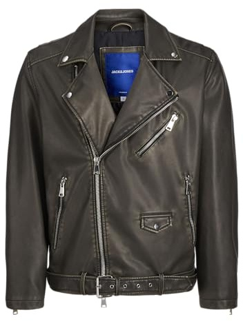 JACK&JONES Bikerjacka för män, JOREATON bikerjacka, svart, M, svart, M