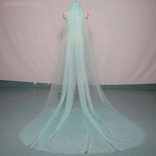 esmen Schleier Brautschleier mit Langer Schnittkante, doppellagig, 3 Meter lang, Hochzeitsschleier, Kathedralenschleier, 8 Farben erhältlich, geeignet für Hochzeiten Braut Kopfschmuck