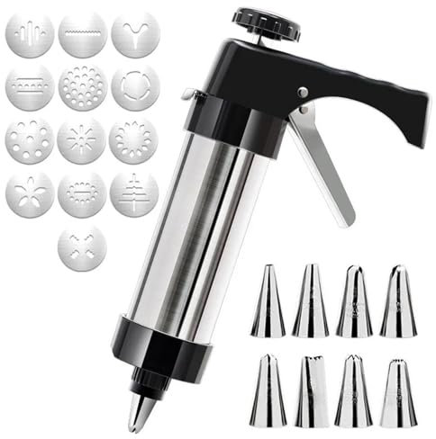 LXHZSY Siringa per Dolci Stainless Steel Cake Cream Decorating Sets Cookie Making Machine Nozzles Mold Pastry Syringe Extruder Kitchen Baking Tools