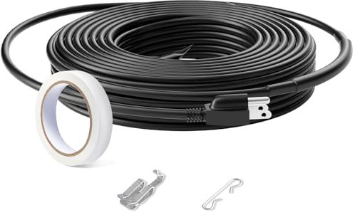 VEVOR Cavo riscaldante autoregolante per tubi, nastro termico per tubi, sbrinamento della neve sul tetto, protezione dal gelo di grondaie e tubi, 6 m