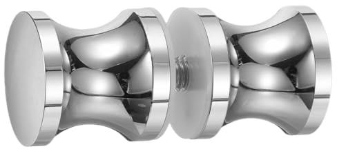 sourcing map Maniglie per porte in vetro, rotonde scorrevoli per porte della doccia, maniglie a scorrimento singolo, con viti, parti di ricambio per porte in vetro da 6-18 mm (argento, tipo ombrello)