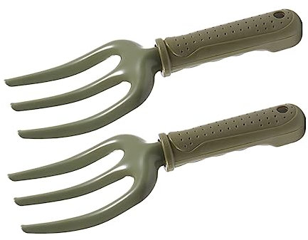 Sosoport Horquilla De Deshierbe y Horquilla De Mano Para Jardinería, Uso Doméstico y Jardín, Pack 2 Piezas Mango De Madera Antideslizante, Herramienta Ligera Para Aireación y Trasplante