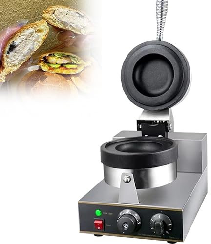 Pressa per Hamburger Commerciale, Macchina per Hamburger da 1300 W, Macchina per Waffle Elettrica Commerciale per Hamburger, Pressa per Panini Elettrica Antiaderente(Single head)