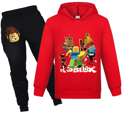 ZhanQuan Unisex Kids Tracksuit Hoodie Jogging Pants Casual Boys and Girls Clothing（Red-150cm）