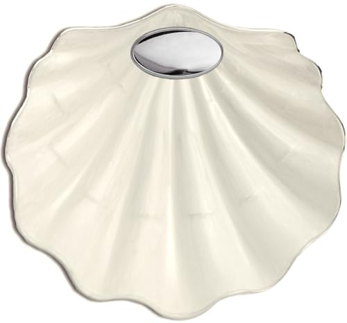 Coquille de baptême métallique émaillée avec applique argentée laminée 09361-6S (gravure incluse)
