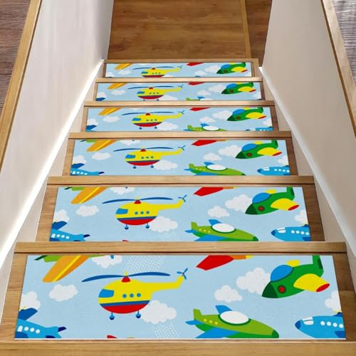 RODAILYCAY Staicase - Tappeto per scale, 76 x 20 cm, per gradini in legno, antiscivolo, bordatura, per bambini, anziani e cani, confezione da 15