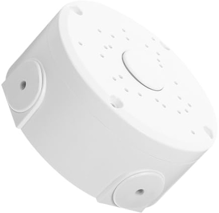 SMASOLO Outdoor Electrical Junction Box for Monitor Cable Management Weatherproof Ceiling Mount Housing for Security Cameras Round Wiring Organizer Hide Cable Wall Box