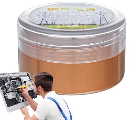 Grasso Conduttivo 30g – Pasta Conduttiva In Rame | Lubrificante Conduttivo Alta Temperatura | Contatti Elettrici, Antiruggine, Anticorrosione, Adesione Forte, Per Navi, Bicicletta, Moto, Impianti,