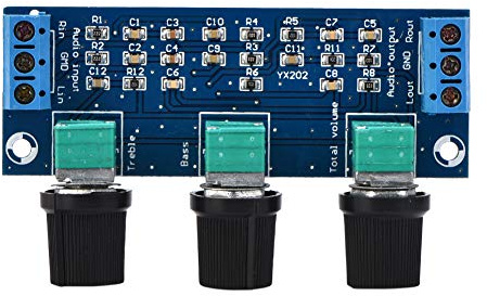 Passive Volume Control Regler Lautstärke und Klangregelung Board, Drei - Wege Einstellung für Höhen und Bässe - Präzise Verarbeitung, Ohne Stromversorgung, Für Effektgeräte und