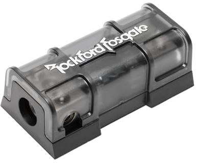 Rockford Fosgate RFFDAGU Platinbeschichteter AGU-Stil abgesicherter Verteilerblock mit 1/0 AWG und 4 AWG-Eingängen und Zwei 4 AWG/8 AWG-Ausgängen