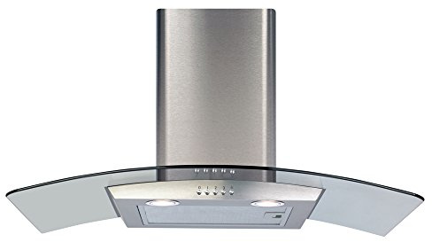 CDA 80cm Curved Glass Chimney Cooker Hood - Stainless Steel