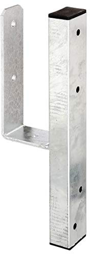 Alberts 214432 U-Pfostenträger | für L-Randsteine für Vierkantholzpfosten | feuerverzinkt | lichte Breite 90 mm | Länge 410 mm