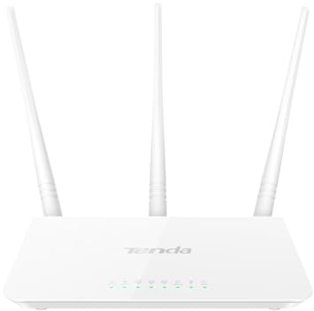 Tenda Wireless Router 300 Mbps, 3 External Antennas for Streaming Music, Uploading Photos, Video Chatting, Hd Video Streaming F3, White