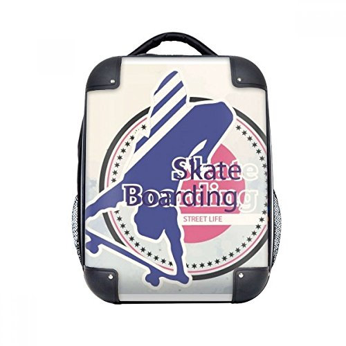 DIYthinker El deporte del patín de embarque acuarela Ilustración del estuche rígido de transporte para hombro Niños Mochila 15 Regalo