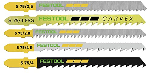 Festool Stichsägeblatt-Set STS-Sort/25 W (mit Stichsägeblätter WOOD FINE CUT, WOOD UNIVERSAL, WOOD STRAIGHT CUT, WOOD CURVES, WOOD BASIC)