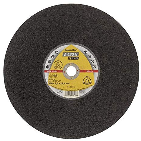 Klingspor Kronenflex 353325 A 630 N SUPRA Lot de 10 disques à tronçonner pour acier, droits, 305 mm x 2,5 mm x 25,4 mm