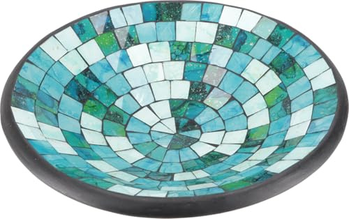 Runde Mosaikschale, handgearbeitet, Keramik, Design 24, groß (Ø 42 cm) | Einzigartige Designs, ideal für Obst oder Dekoration, farbenfrohes Mosaik, aus Keramik & Glas